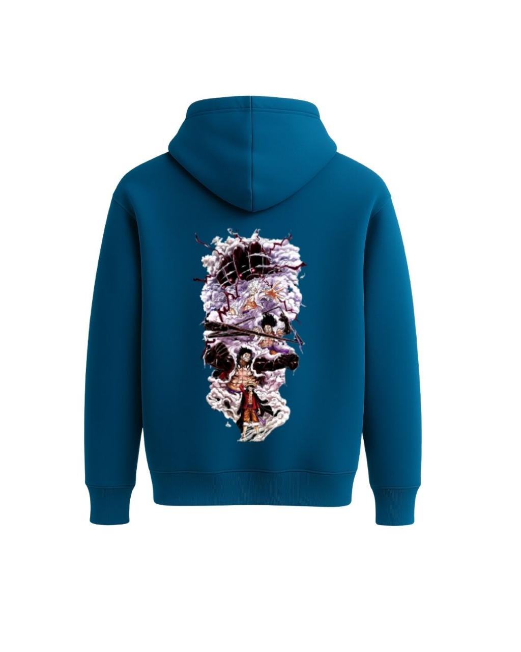 Aura Hoodie Teal Blue – Product Detail Shot of Front Kangaroo Pocket