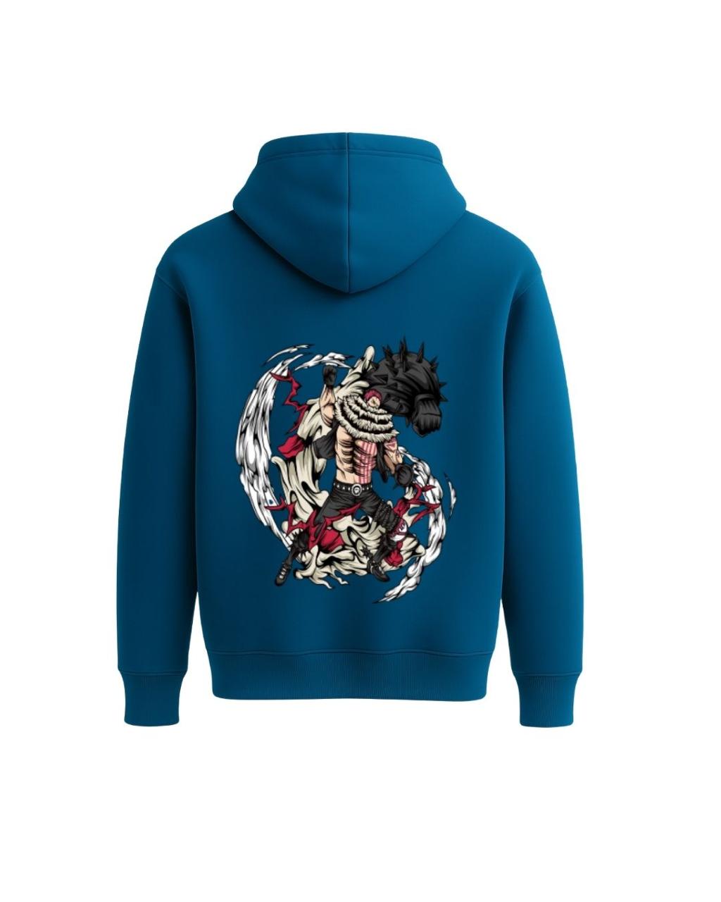 Aura Hoodie Teal Blue – Close-Up of Ribbed Cuffs and Hem