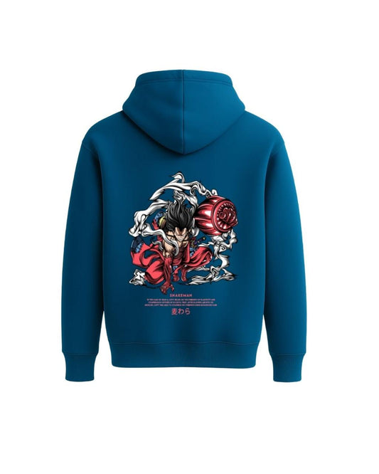 Aura Hoodie Teal Blue – Close-Up of Soft Fleece Fabric Texture