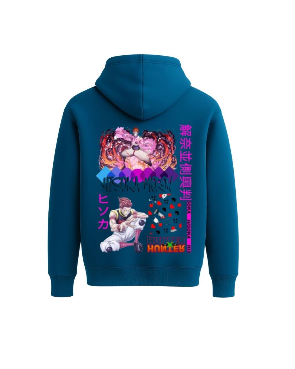 Aura Hoodie Teal Blue – Hoodie Laid Flat Displaying Full Design